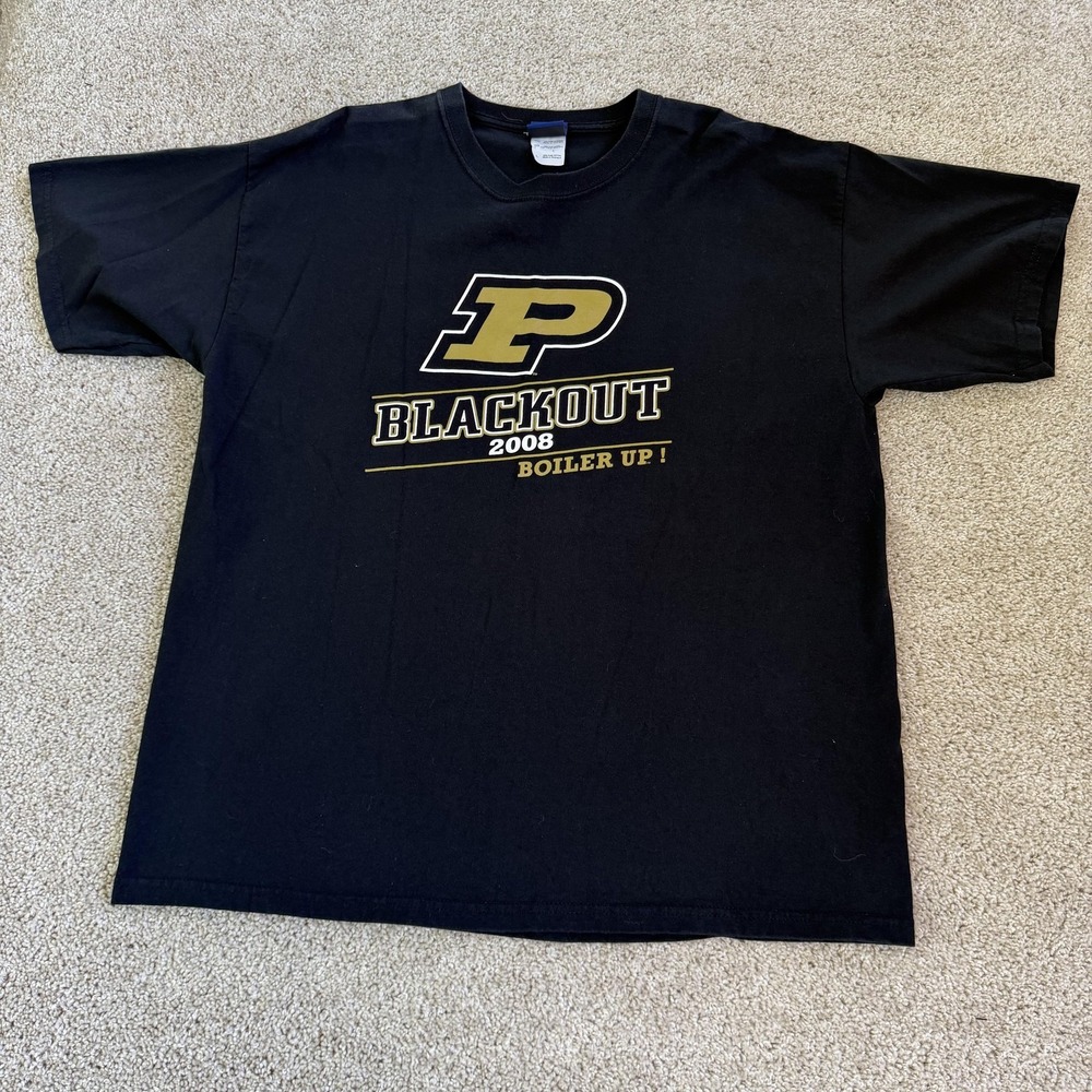 Purdue Boilermakers Shirt Mens XL Black NCAA Football Step Ahead Blackout 2008